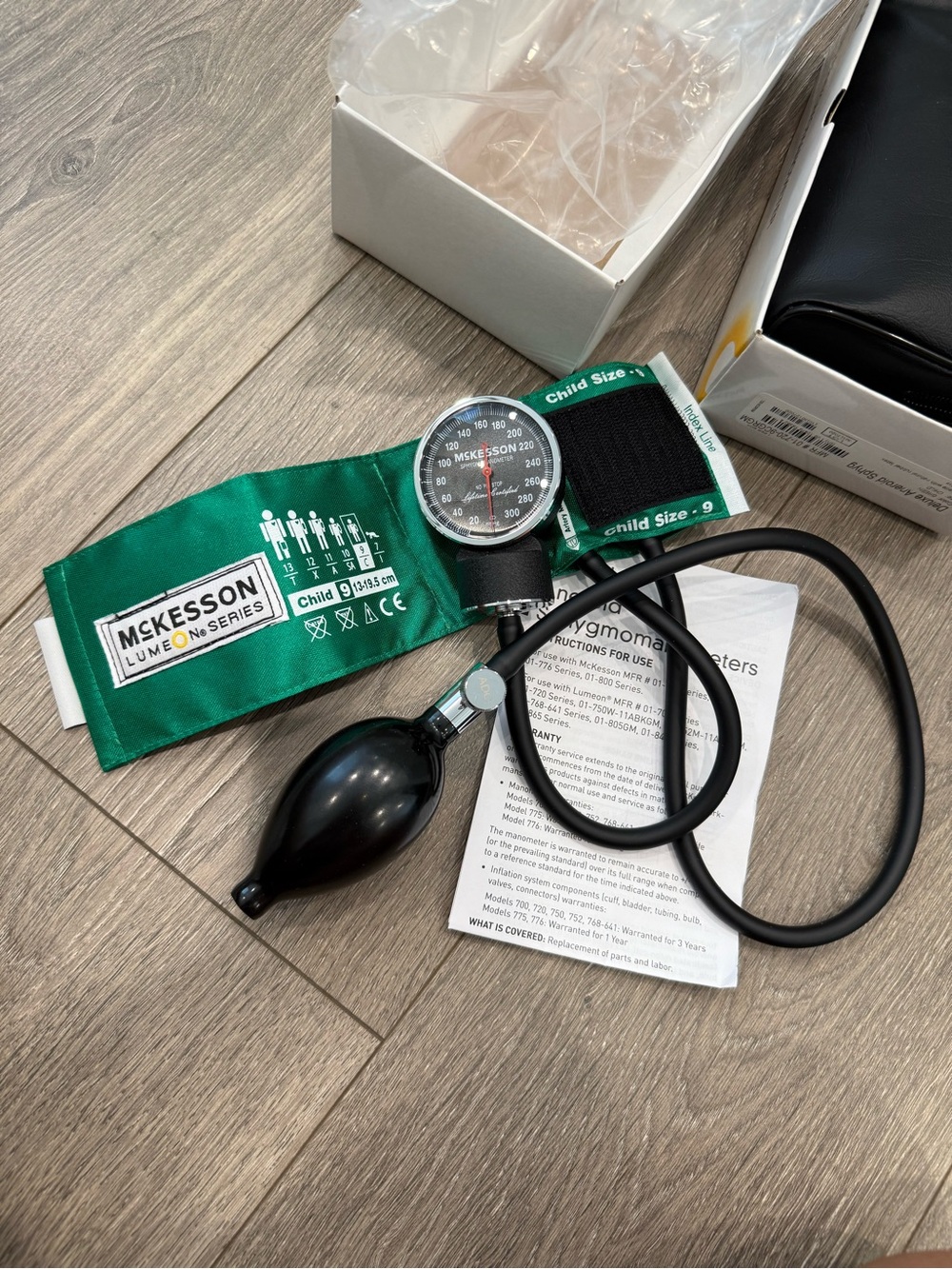 McKesson Green Child Blood Pressure Cuff and Sphygmomanometer
